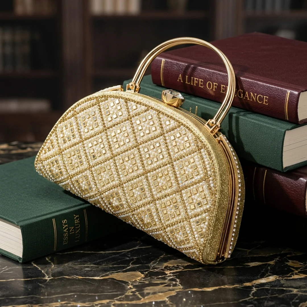 Arabella Crystal Frame Clutch - Image 9