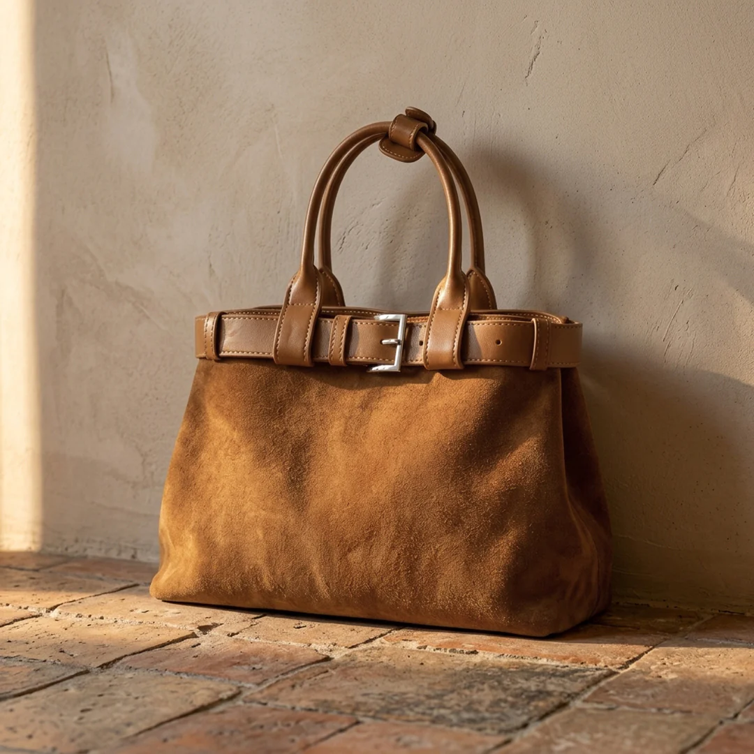 Brooke Belted Suede Tote - Image 10
