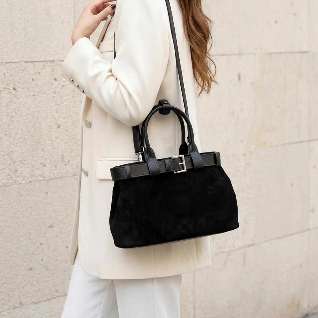 Brooke Belted Suede Tote - Image 3