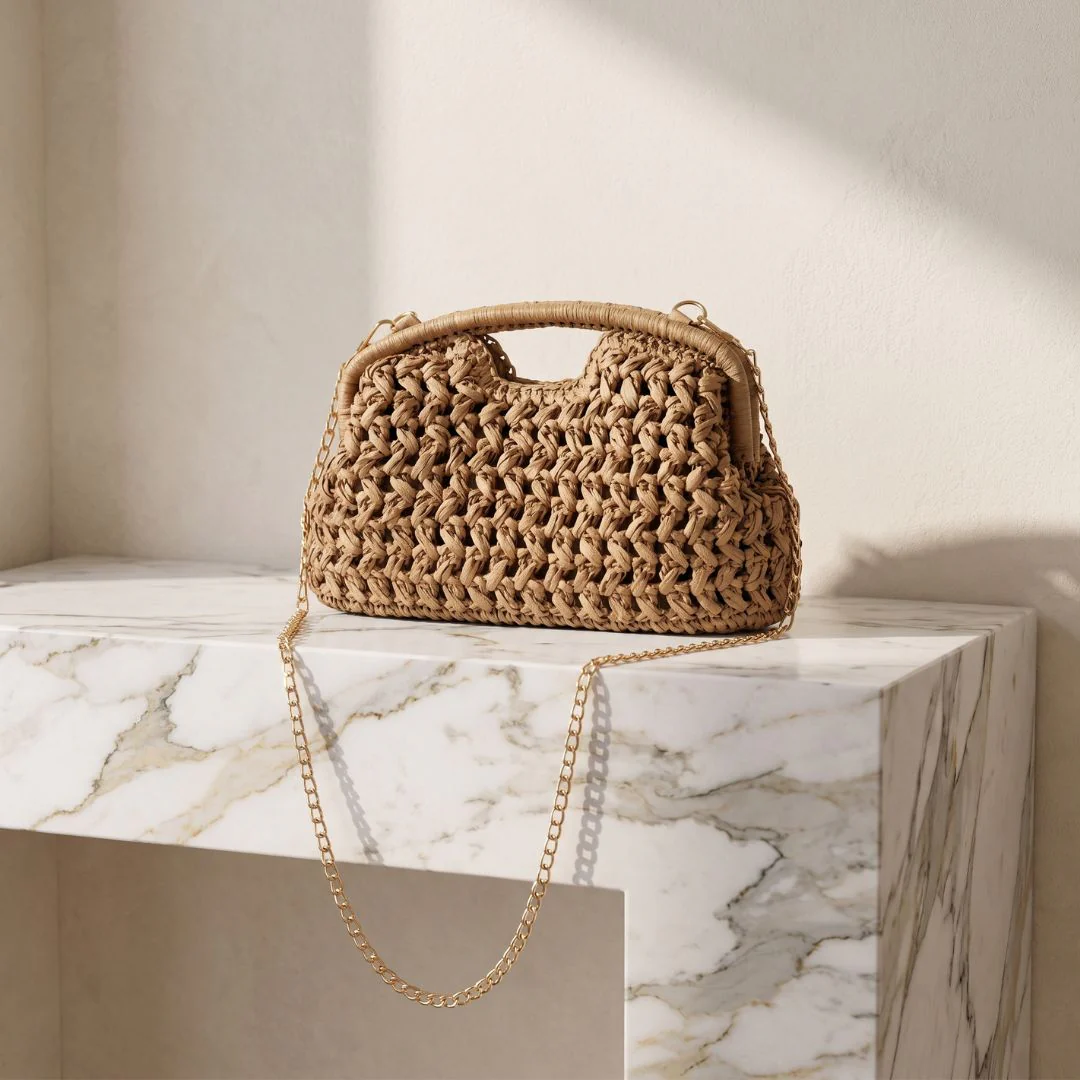 Florentine Crochet Chain Bag - Image 9