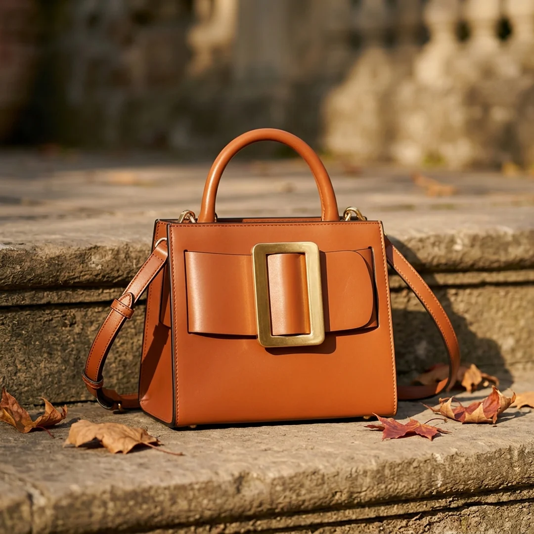 Greta Buckle Top-Handle Bag - Image 19