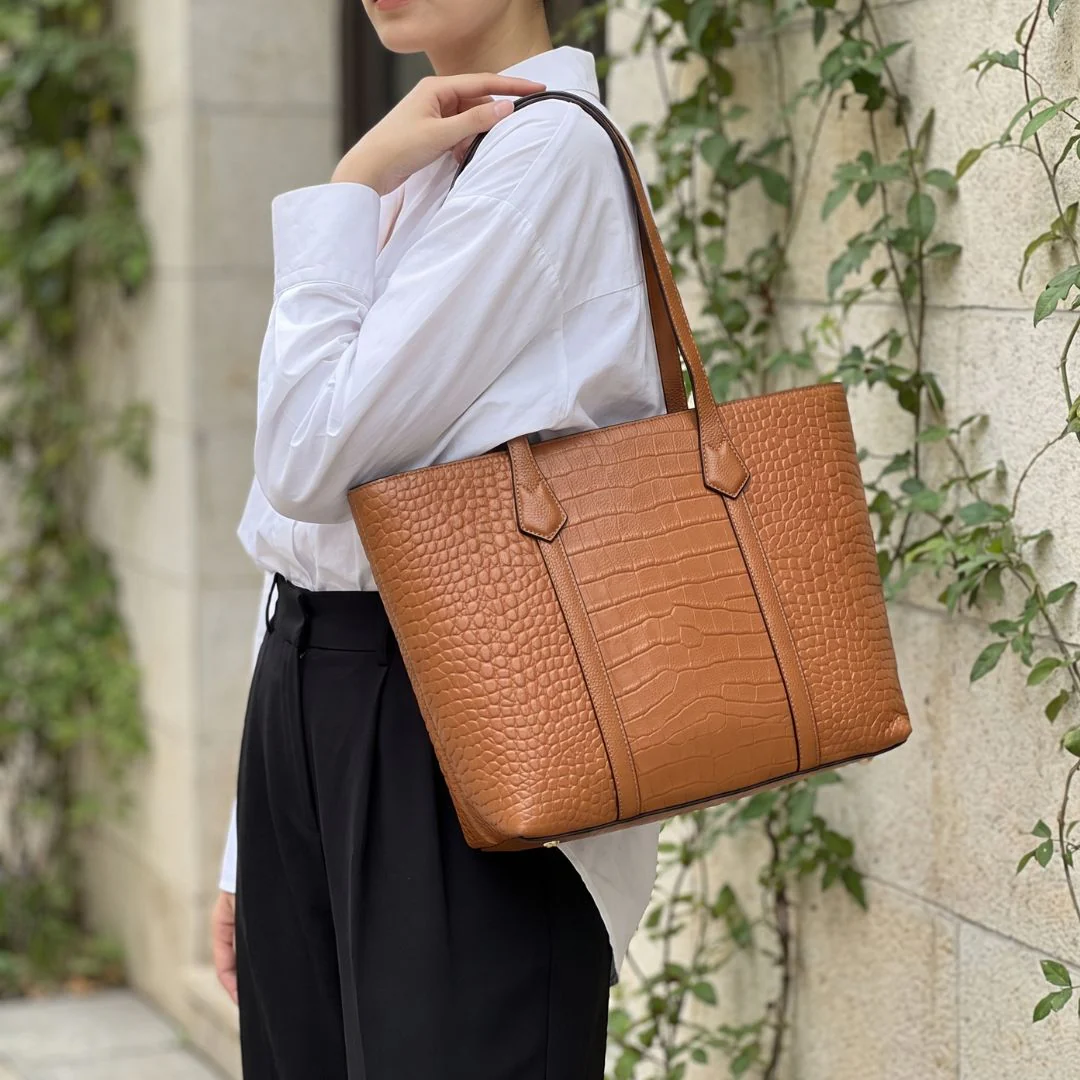 Isadora Croc-Embossed Tote - Image 18