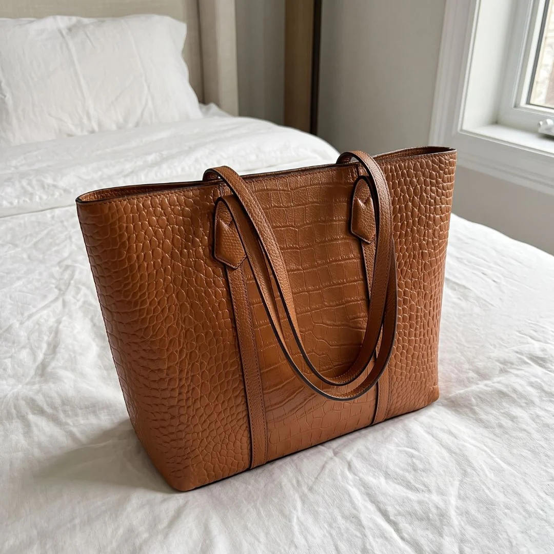 Isadora Croc-Embossed Tote - Image 19