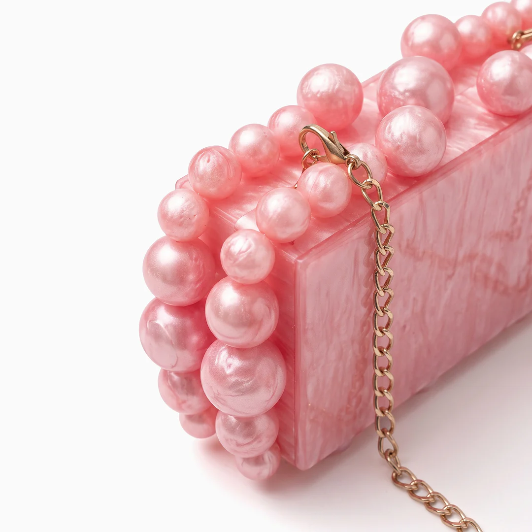 Lola Pearlescent Beaded Clutch - Image 12