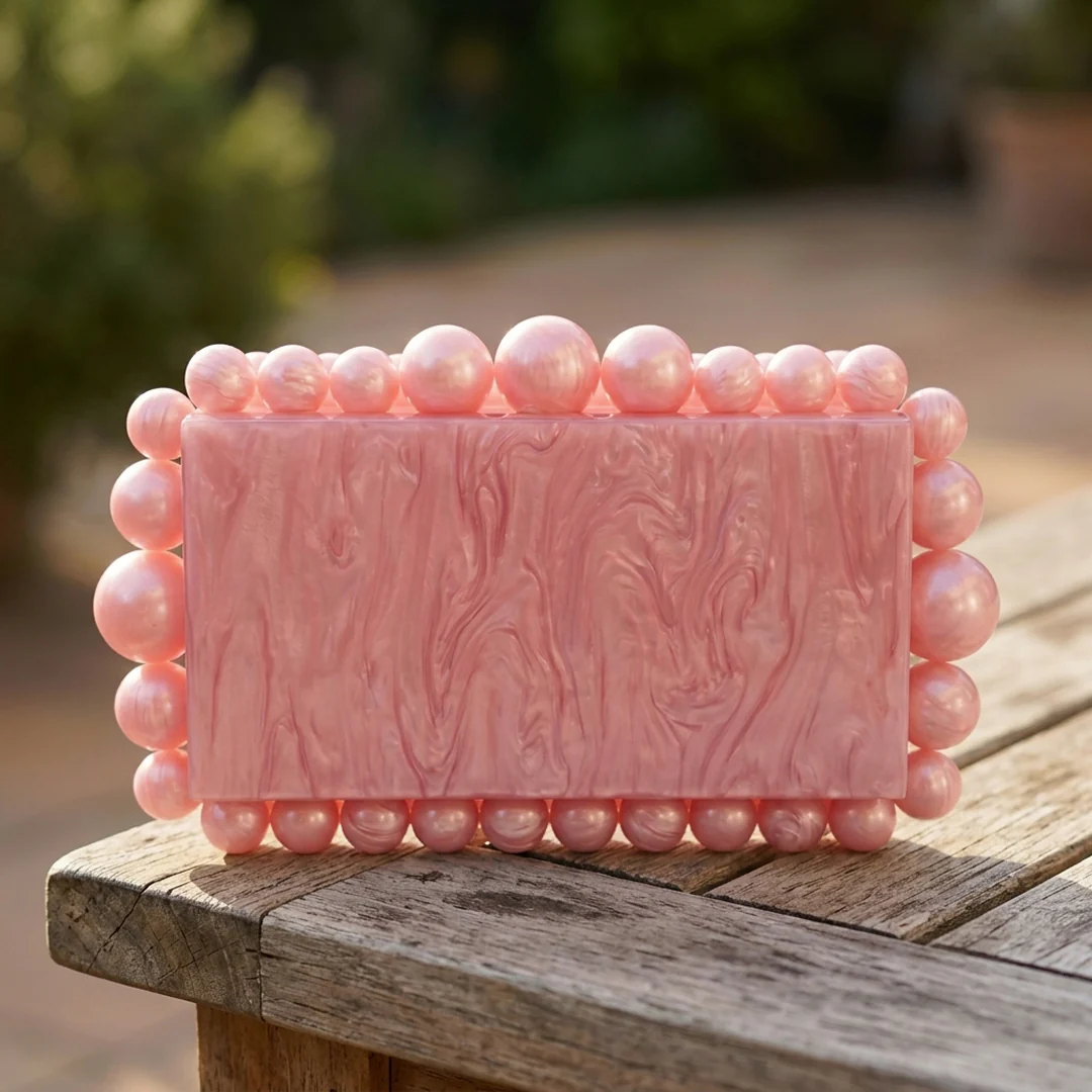 Lola Pearlescent Beaded Clutch - Image 14