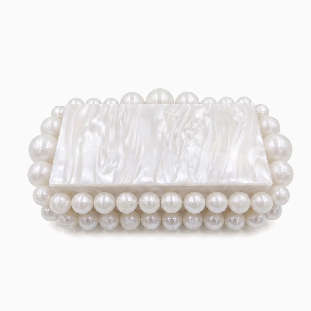 Lola Pearlescent Beaded Clutch - Image 5