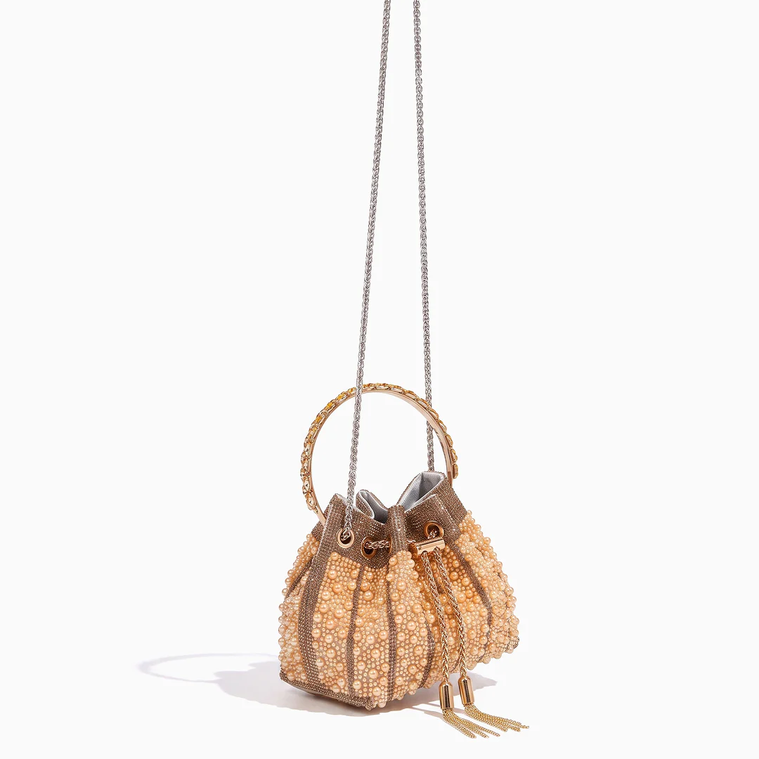 Noir Crystal Bucket Bag - Image 10