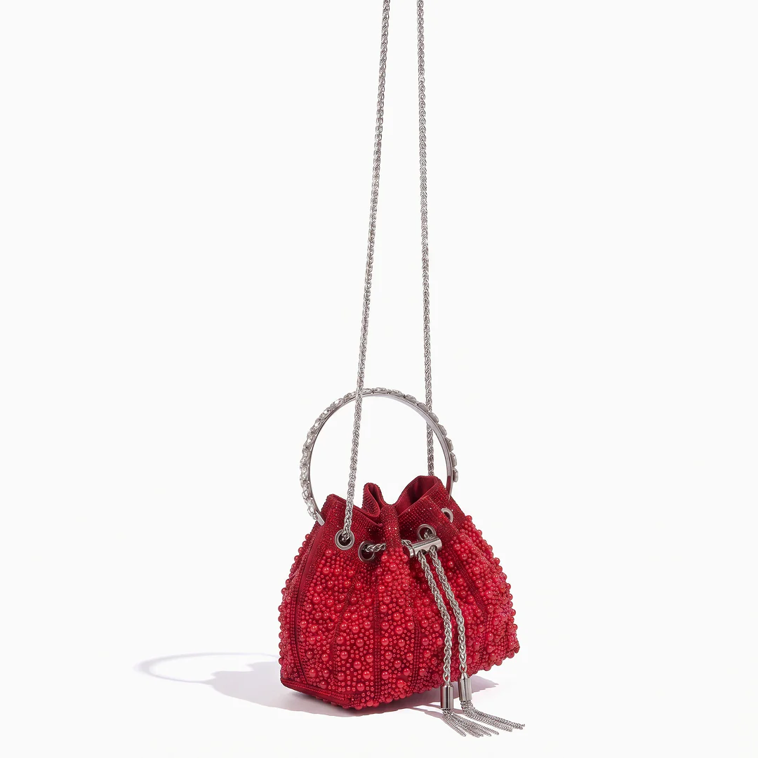 Noir Crystal Bucket Bag - Image 22
