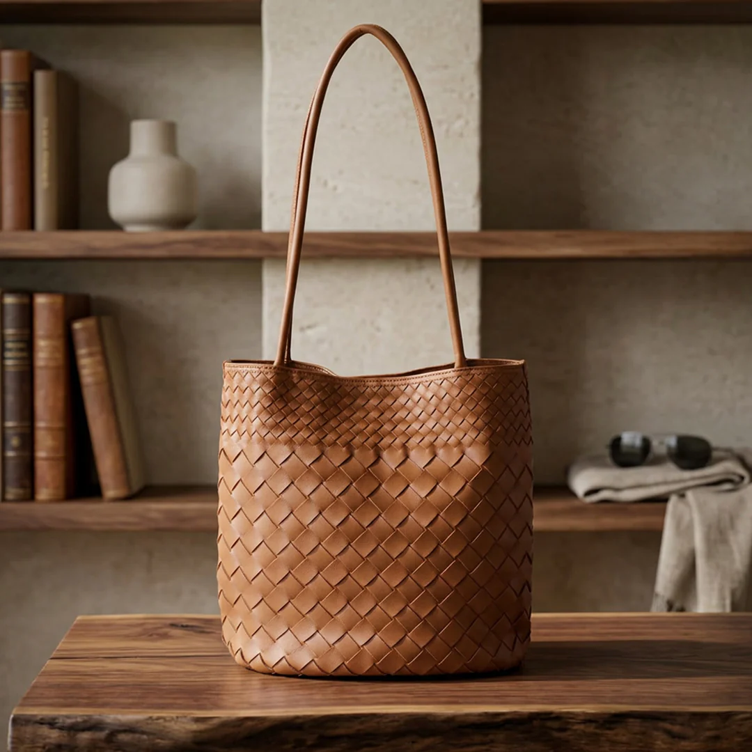 Sienna Woven Leather Tote - Image 14